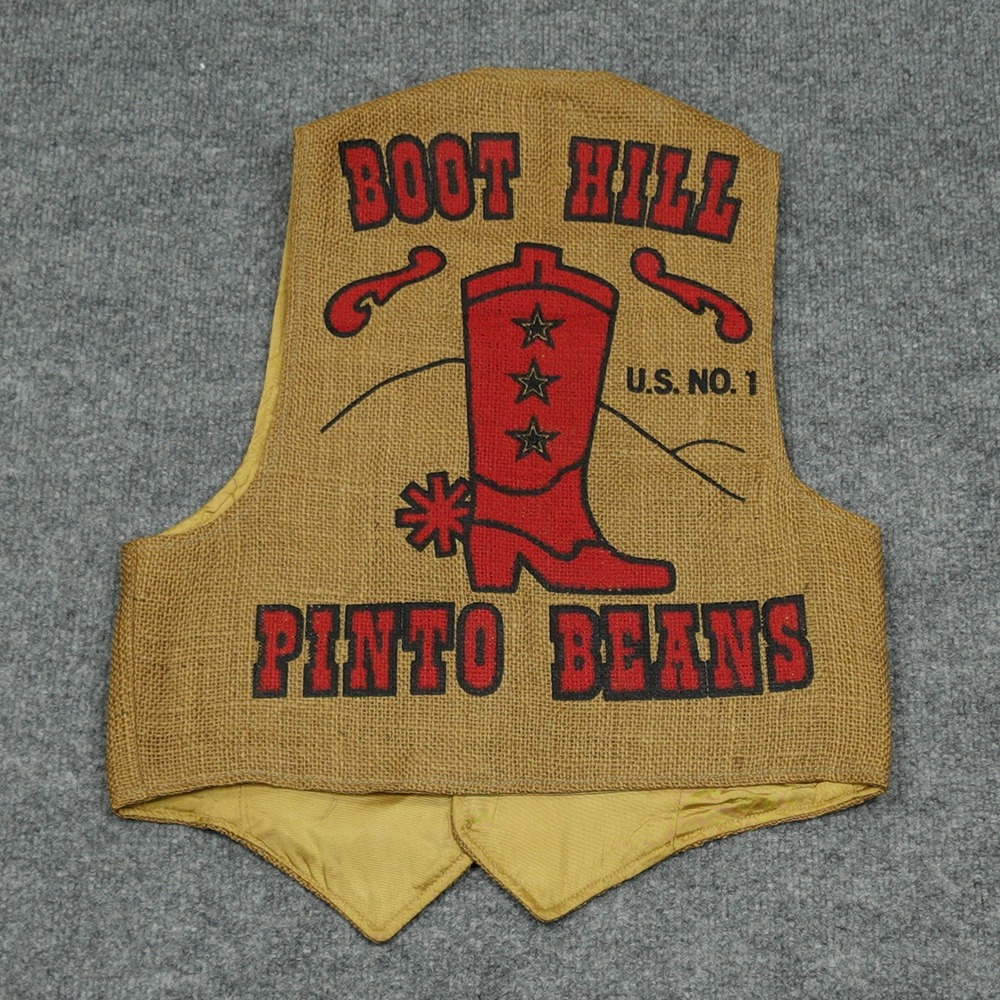 Vintage King's Sacks Vest Women Small Brown Burlap Boot Hill Pinto Beans Western